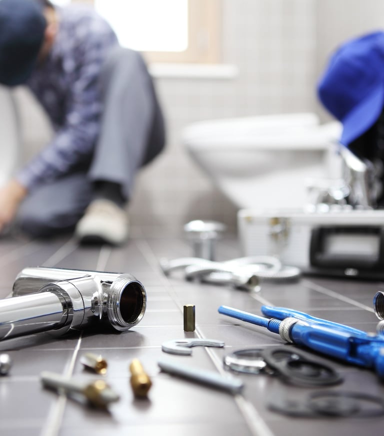 fixing plumbing or installing plumbing fixture