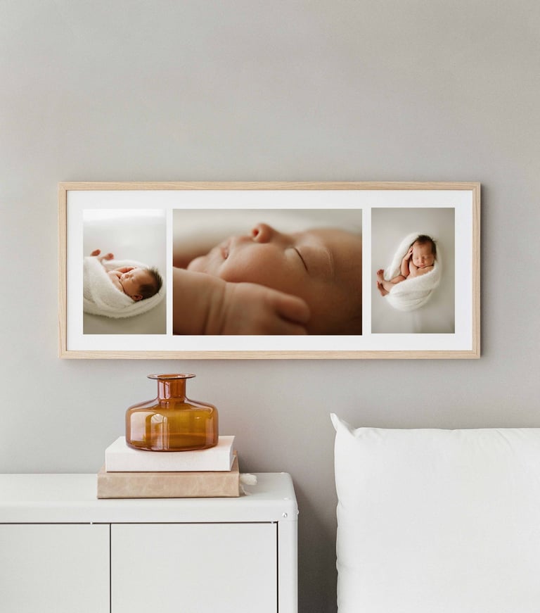 framed pictures of newborn photography session