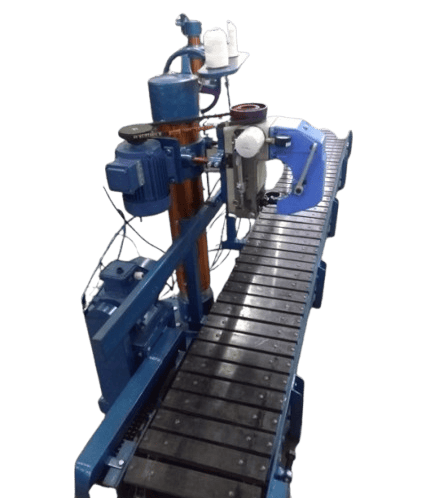 Heavy-duty Fischbein bag closer with integrated conveyor support