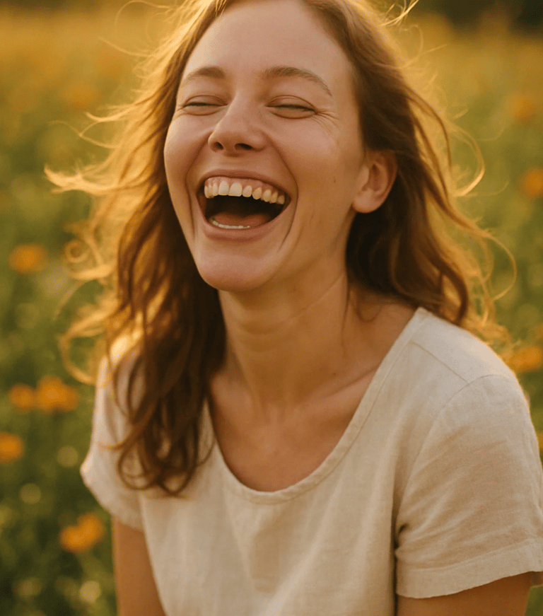 Femme heureuse pour la journée du bonheur