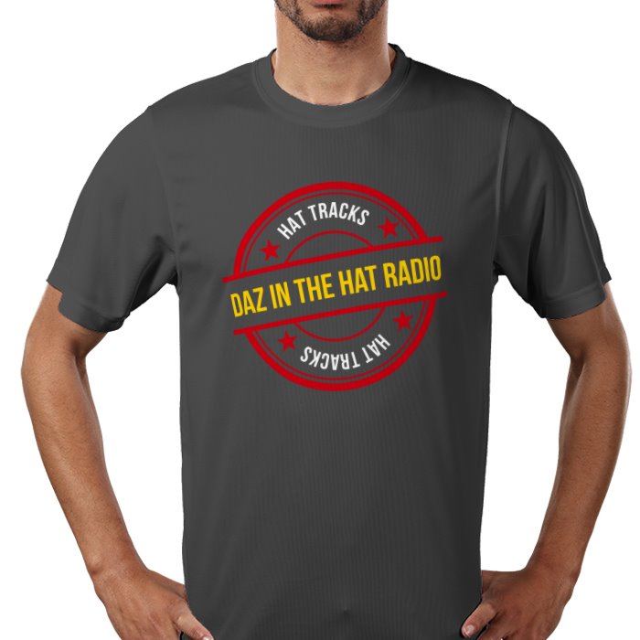 a man in a hat and a hat with a red circle with the words,