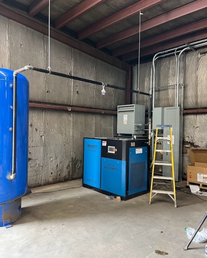 Checking up on routine mechanical maintenance at a business in Horicon, WI.