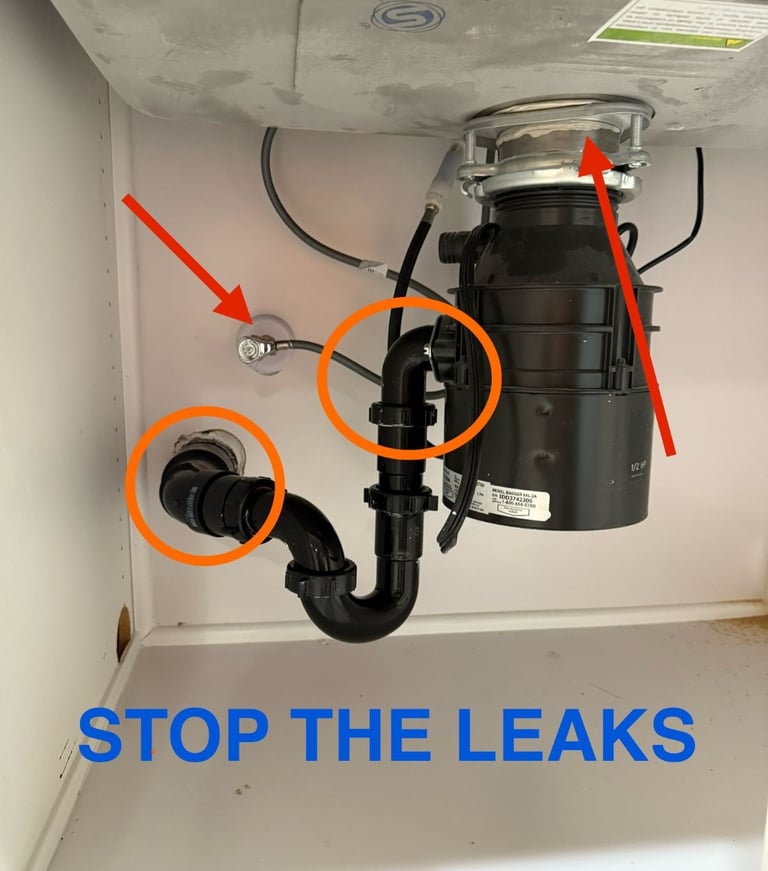 Under-sink leak repair in Peoria, AZ — loose drain connection tightened by At Hand Heroes