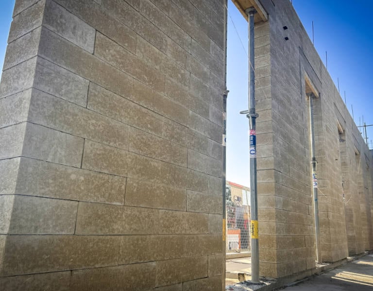 raw earth brick wall