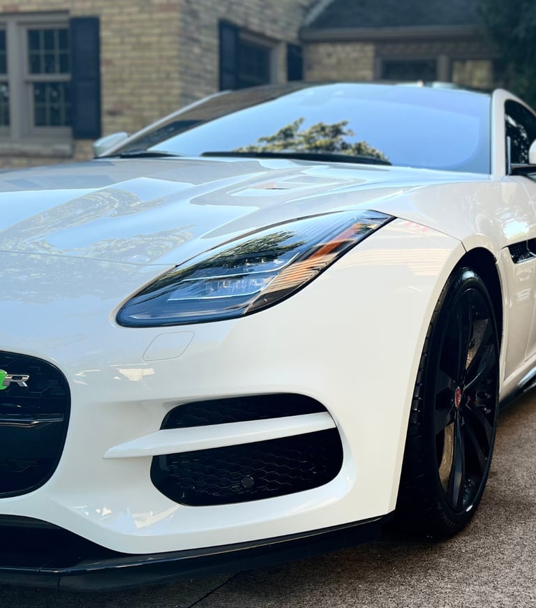 Clean and shiny sports car exterior after a thorough mobile car wash