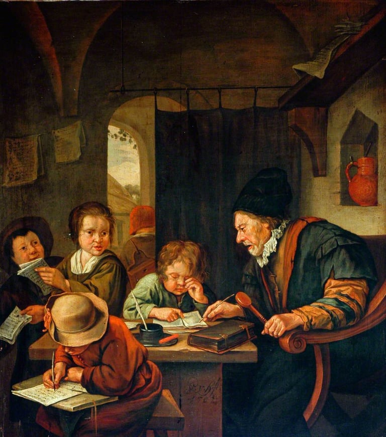 Pieter van Host, The Village School (1707)