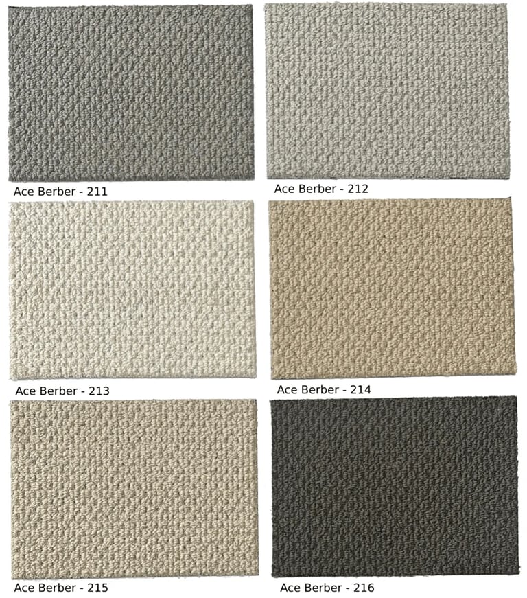 Ace Berber carpet in 6 color options – affordable residential carpet available in London, Ontario