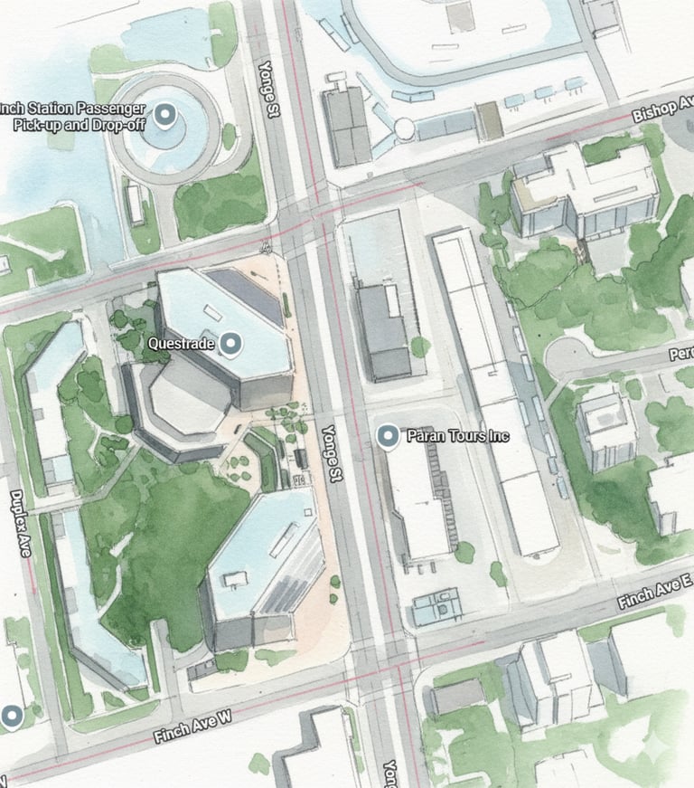 Mobility hub streetscape architecture integrating transit, cycling, and pedestrian public space in N