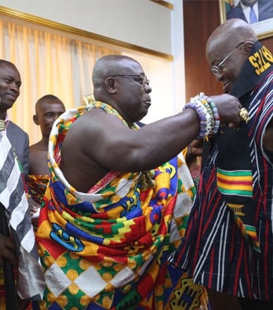Togbe Kwaku Ayim IV with His Excellency President Nana Akuffo Addo