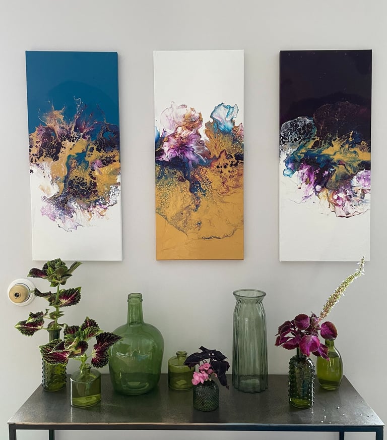 Flower explosion - Tableau art abstrait - art contemporain - acrylique sur toile