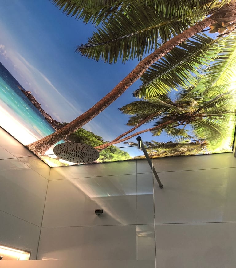 badezimmer - foto- motivdecke bedruckt