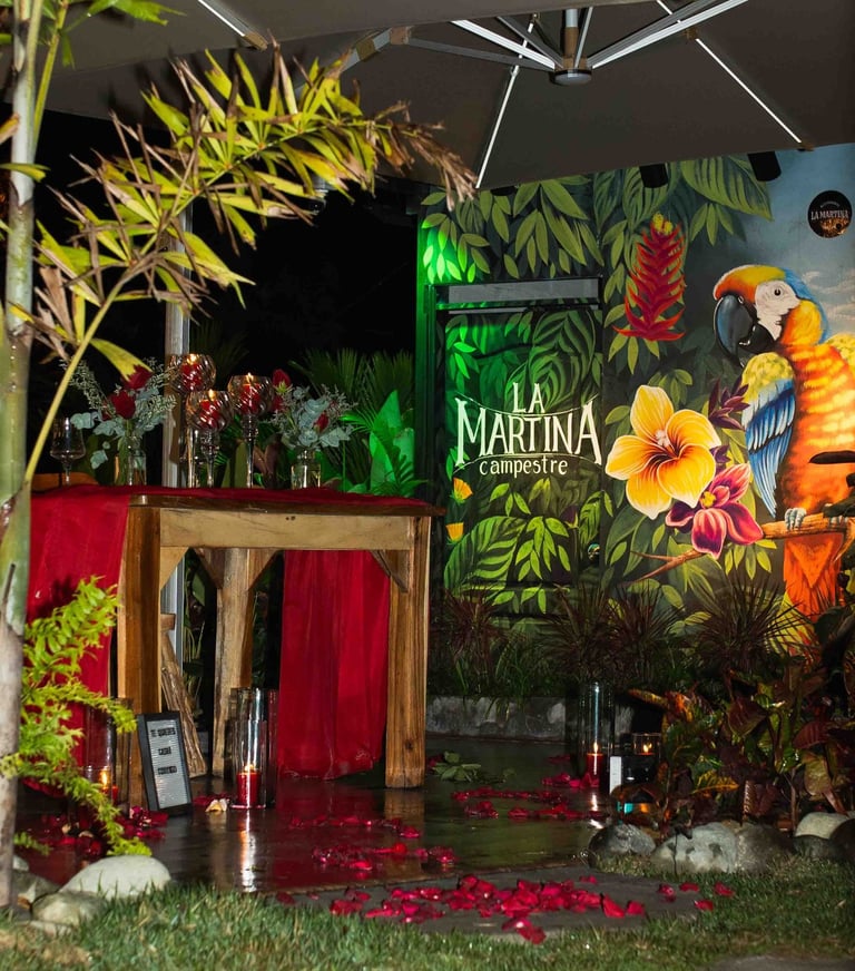 Cenas románticas y pedidas de mano, La Martina Campestre Boquia Salento Quindío 