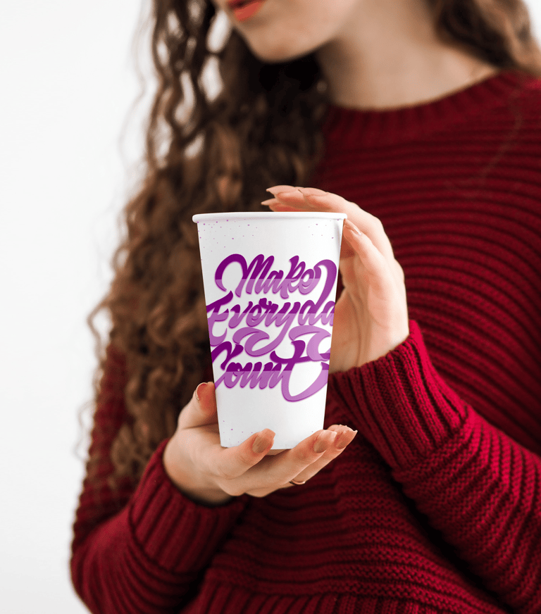 Lettering para brnading con frase motivacional, colorida, letra bonita y gruesa.