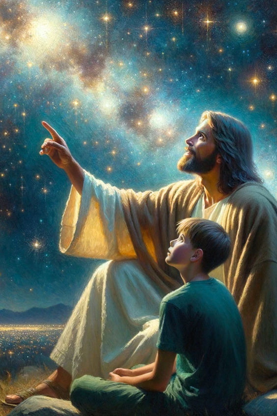 God guiding a boy