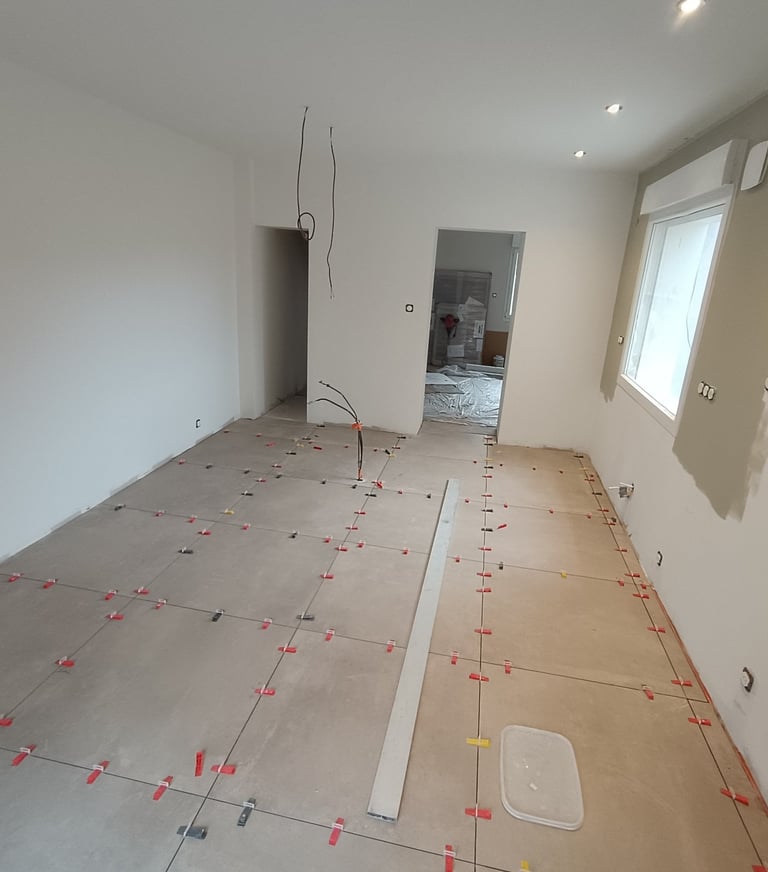 Détail carrelage sol posé à Beuvry par artisan carreleur