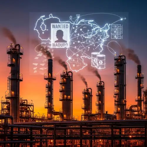 a factory with a map of the world's largest oil refinery