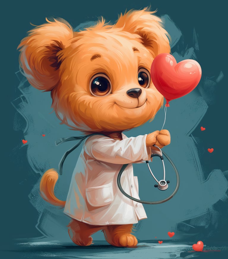 alt="Mascotte secteur santé médical - Création CCA Studio"