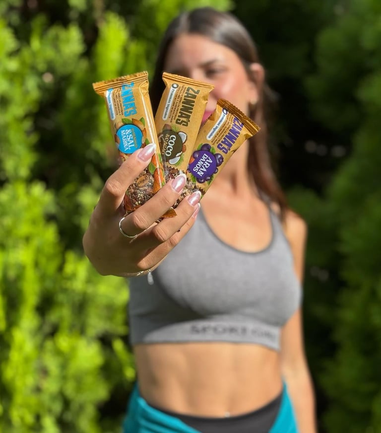 Barras de Frutos Secos Saludables. Proteicas, Sin Gluten y Sin Octógonos. Cacao y Coco, Sal Marina y