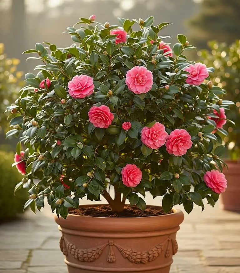 Camelia japonica en maceta clásica de terracota