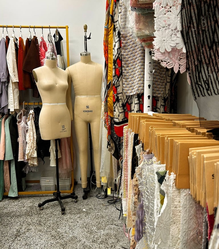 Mannequins and fabrics VEGGI