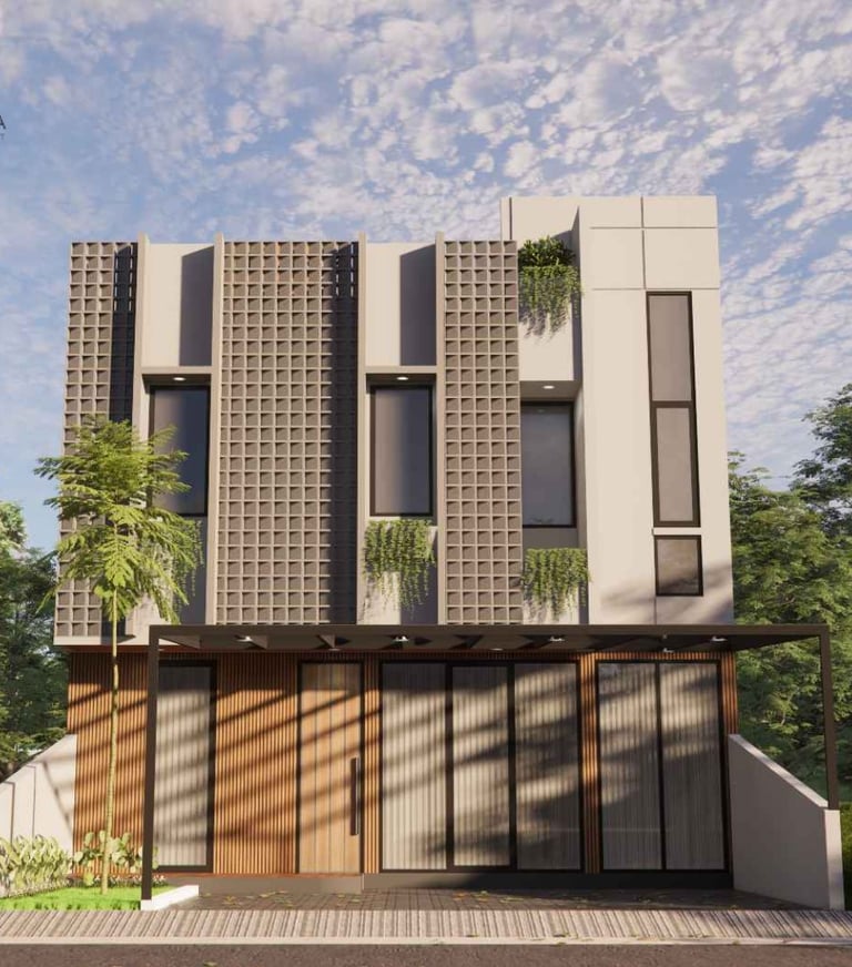 Desain rumah bergaya Modern Industrial Tropical karya  raga architect