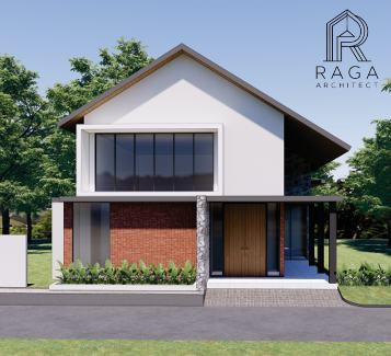 Bangunan rumah modern dua lantai Klien Mrs. Lia Jambi