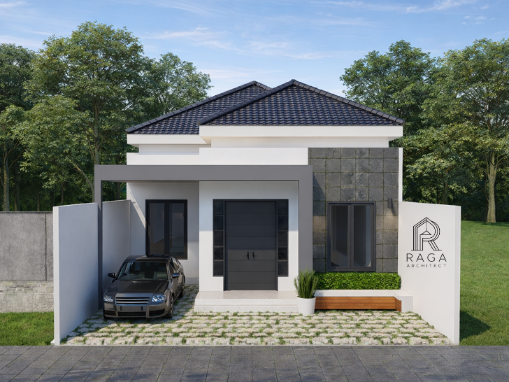 Desain Eksterior Rumah Tinggal Modern Palangkaraya karya Raga Architect