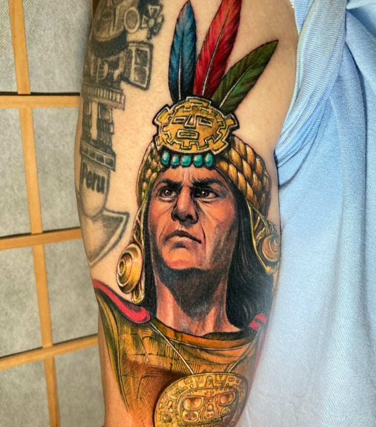The king Inca Tattoo. created in Miraflores for international client.