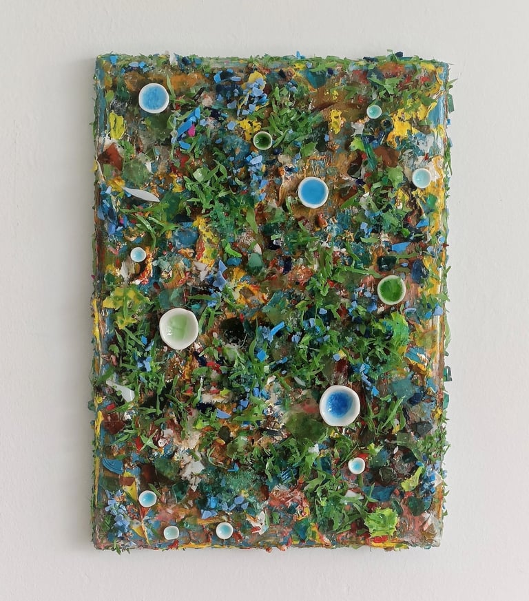 The Eden Holistic Health Studio, Gift Shop, Sky Garden, Painting with Recycled Materials.