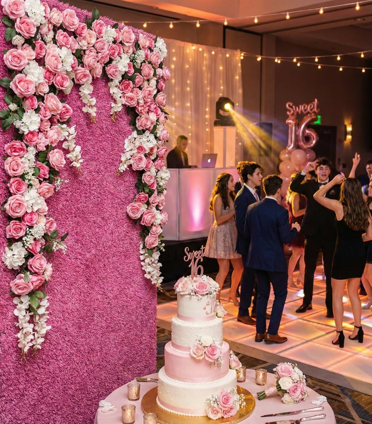 pink artificial event turf at Palm beach the breakers