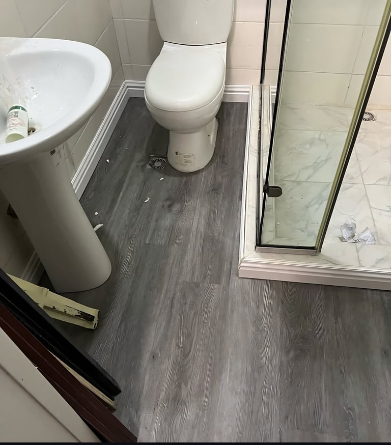 spc flooring installed in bathroom