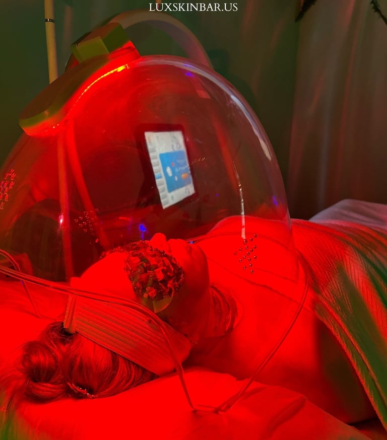 Lux Oxygen Red Light facial spa session