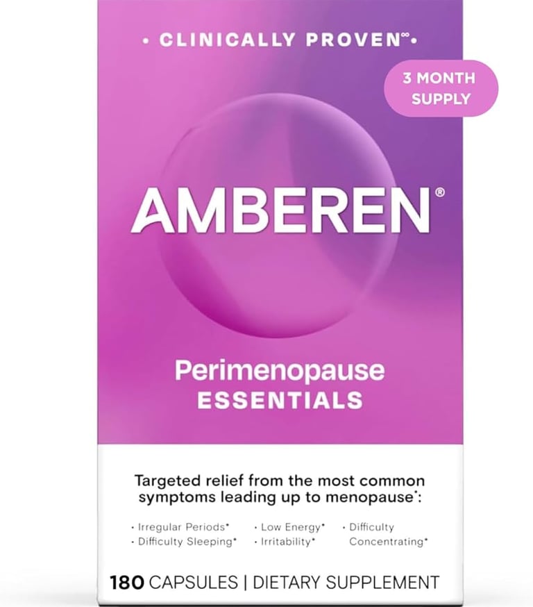 Amberen Supplement box of 180 capsules for Perimenopause relief