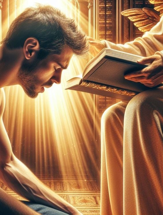 Jesus enlightening a man