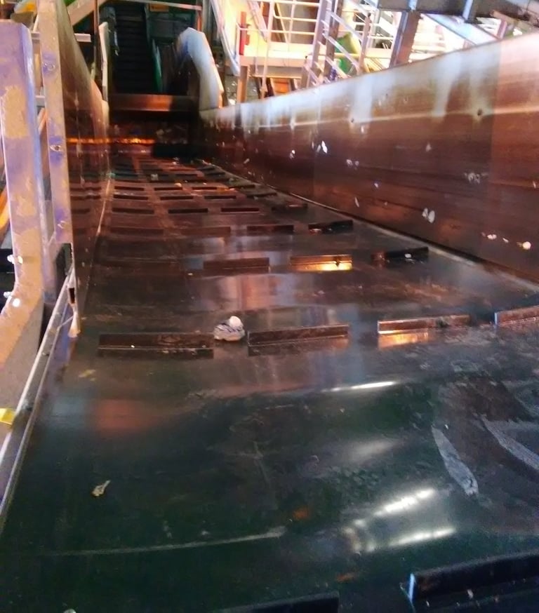 bande pvc a tasseaux centre de tri