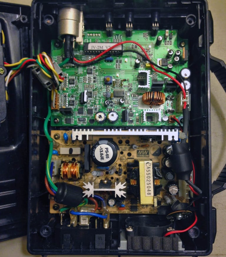 the internal motherboard of an IDX jl-2 plus charger