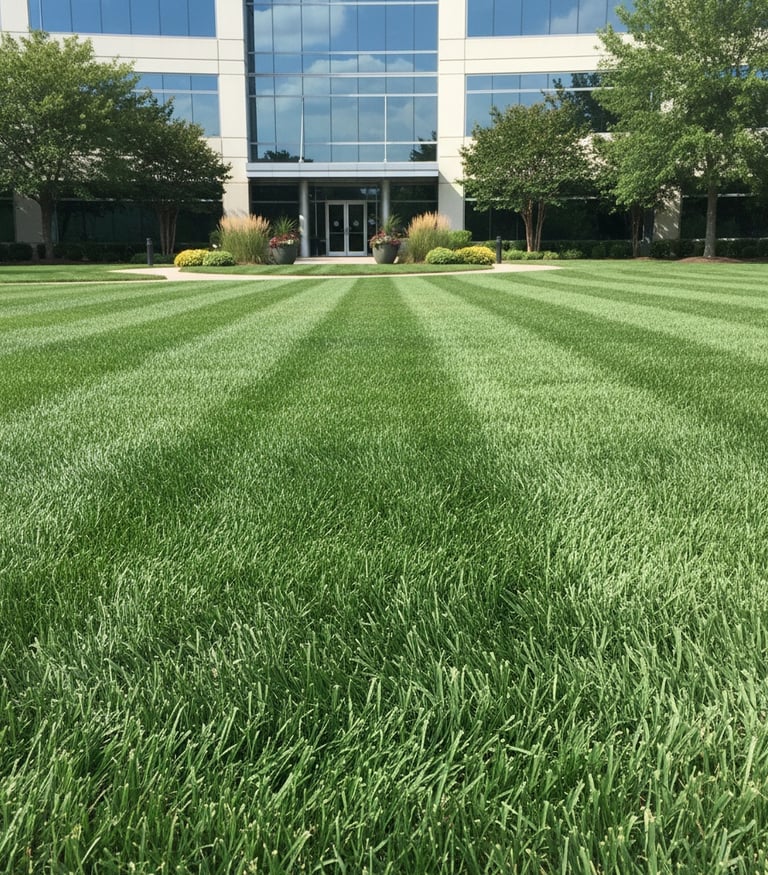 A clean commercial lawn