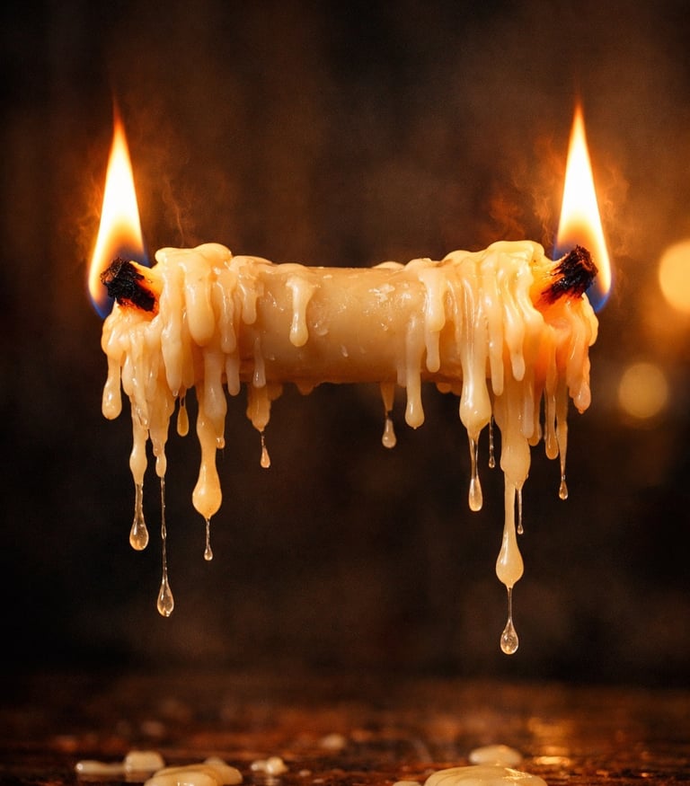 Eine Kerze, die an zwei Enden brennt
