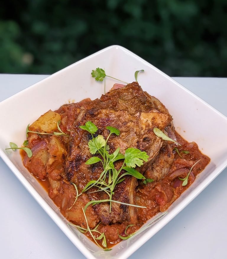 Caribbean-Ethiopian Lamb Seasonal Vegetables. High-end private chef portland oregon city clackamas