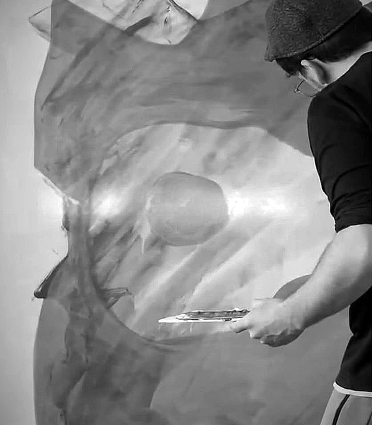 Costanzo Andruetto realizando "Criptido #2"