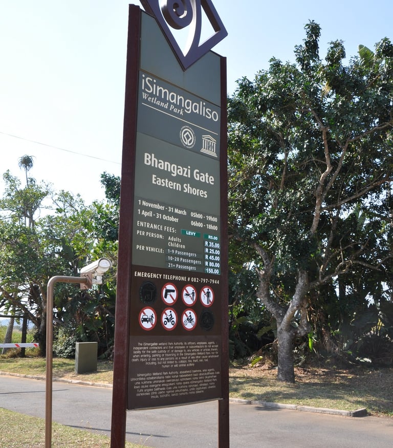 Bhangazi gate, Isimangaliso wetland park, St Lucia, South Africa