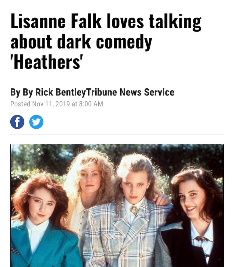 Lisanne Falk reminiscing about Heathers