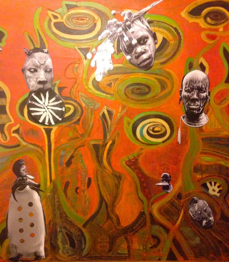 Colour of the Continent uses acrylic paint and photo media to express the warmness of the  Continent