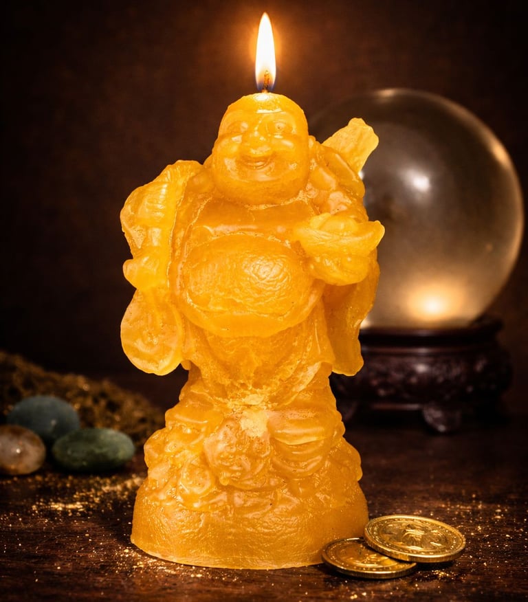 Esta vela representa el ritual del buda de la sabiduria