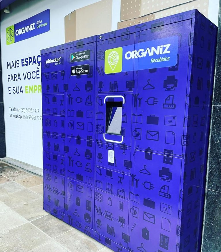 Armário airlocker azul duplo auxiliar empresa condominio locker armario inteligente entrega