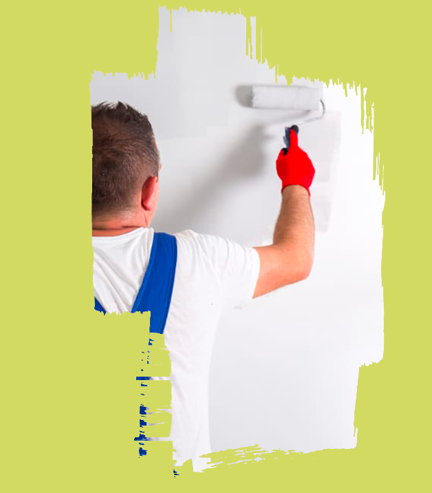 un homme peignant un mur avec un rouleau