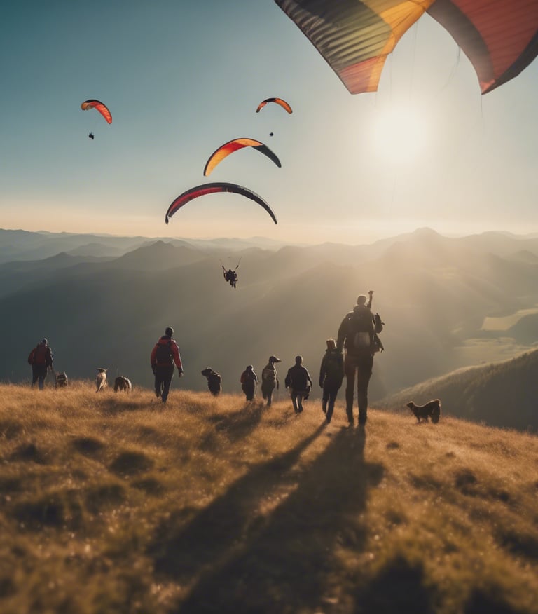 Du parapente au sommet de la montagne