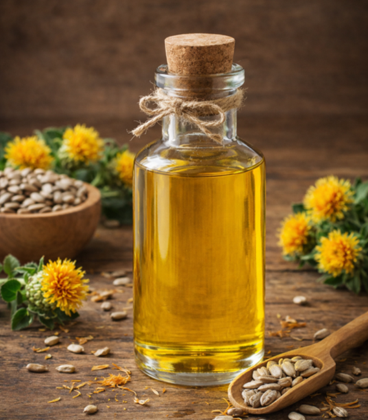 Cold pressed safflower oil supplier India – light edible oil for bulk food processing