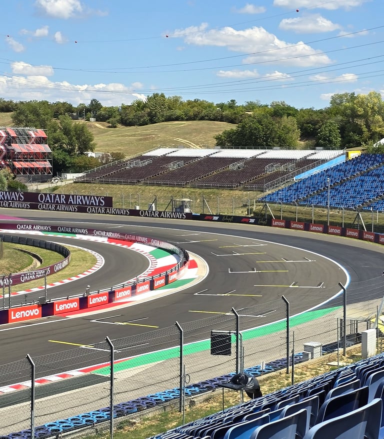 Hungaroring widok z trybun na zakręt 14