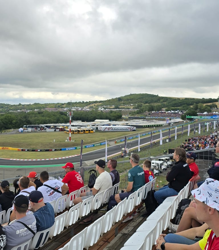 Widok na Hungaroring i zachmurzone niebo